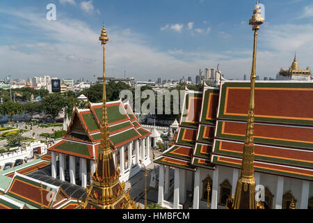 Temple bouddhiste Wat Ratchanatdaram, Bangkok, Thailande, Asie Banque D'Images