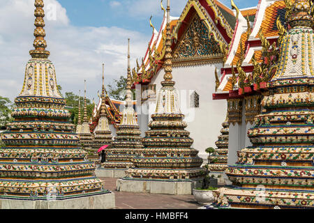 Chedi du temple bouddhiste Wat Pho à Bangkok (Tha Chedi du temple bouddhiste Wat Pho, Bangkok, Thailande, Asie Banque D'Images