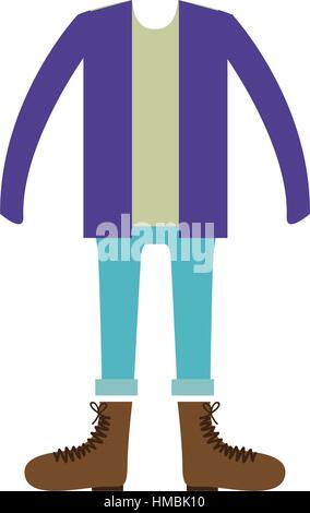 Silhouette avec des vêtements de couleur homme hiver vector illustration Illustration de Vecteur
