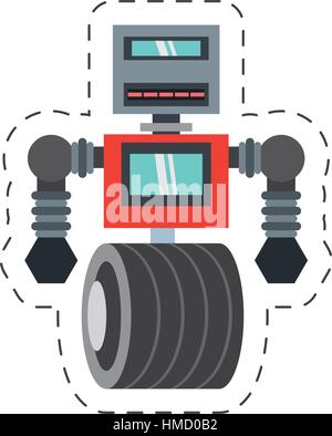 Automatisation de machines robot coupe électronique eps 10 vector illustration Illustration de Vecteur