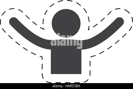 Homme heureux part ouvrir joie figure 10 eps vector illustration pictogramme Illustration de Vecteur