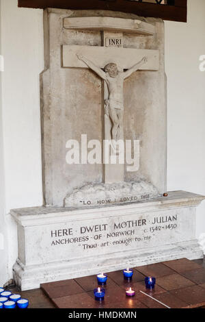 'Ici habita mère Julian' le sanctuaire de Julienne de Norwich, Église de St Julian Banque D'Images