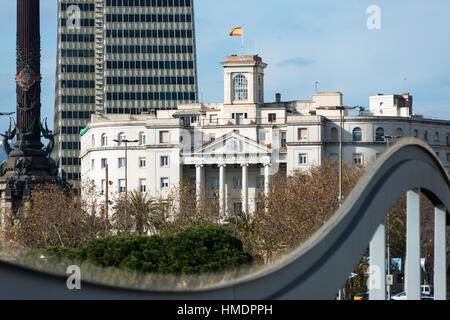 Secteur Naval de Cataluna, bâtiment à Portal de la Pau square, Secteur Naval de Catalogne, Barcelone, Espagne, ​​Catalonia. Banque D'Images