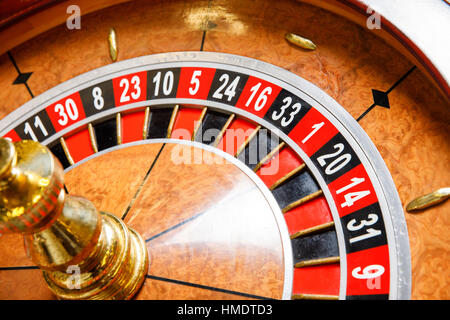 La roue de roulette de casino aucun jeton Banque D'Images