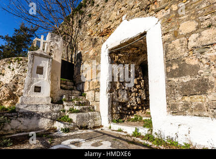 Monastère d'Agios Ioannis à l'intérieur de la forteresse de Koroni, Péloponnèse Banque D'Images