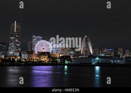 Nightview de Yokohama de Osanbashi Yokohama International Terminal Passagers. Banque D'Images