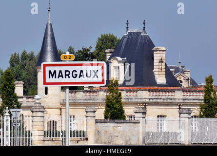 La commune viticole de Margaux, Aquitaine, France Banque D'Images