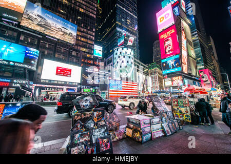 Des prises de nuit de Times Square et Broadway. Banque D'Images