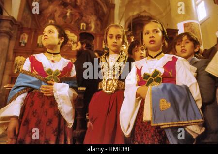 Sicile (Italie) fêtes traditionnelles de la Pâques, célébration de la Pâques orthodoxe à Piana degli Albanesi Banque D'Images