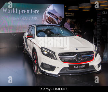 DETROIT, MI/USA - 13 janvier 2014 : La Mercedes GLA45 AMG est annoncé à la North American International Auto Show (NAIAS) le 13 janvier 2014, en D Banque D'Images