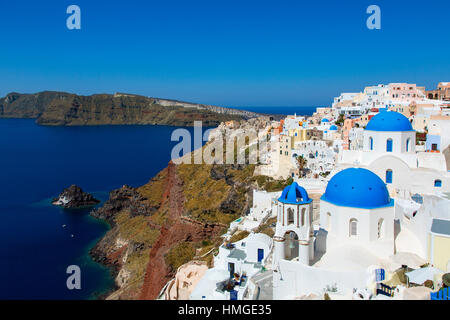 La Grèce, l'île de Santorin, le Village d'huile Banque D'Images