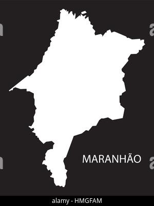 Maranhao Brésil site silhouette inversé noir Illustration de Vecteur