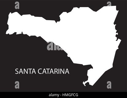 Santa Catarina Brésil site silhouette inversé noir Illustration de Vecteur