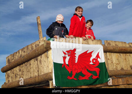 Penlan community centre terrain d'aventure, Swansea, Pays de Galles Banque D'Images