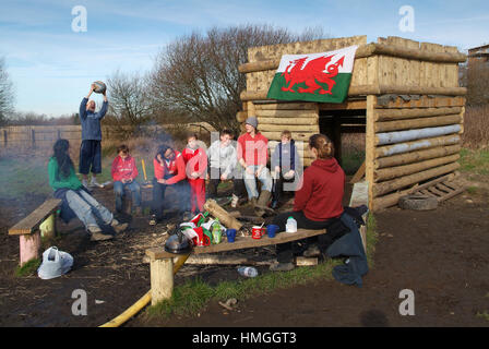 Penlan community centre terrain d'aventure, Swansea, Pays de Galles Banque D'Images