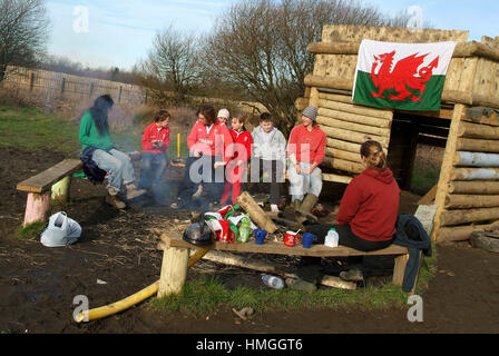 Penlan community centre terrain d'aventure, Swansea, Pays de Galles Banque D'Images