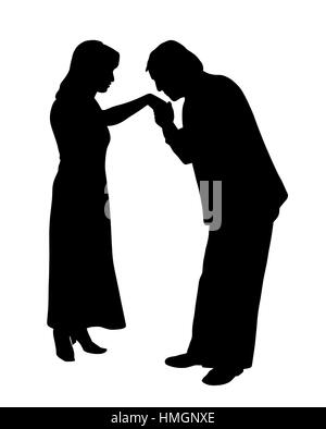 Man kissing woman's hand Illustration de Vecteur