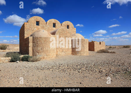 Qasr Amra, également transcrit ou Qusair Amra Qusayr Amra, est le plus connu de ces châteaux du désert situé dans l'est de la Jordanie Banque D'Images