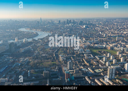 Au-dessus de Londres, photo prise depuis un hélicoptère Banque D'Images