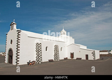 Église de l'ermitage de los Dolores dans village de Mancha Blanca. Lanzarote, Îles Canaries Banque D'Images