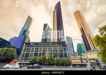 Melbourne, Australie - 27 décembre 2016 : Gratte-ciel du CBD de Melbourne, Southbank Melbourne, Victoria Banque D'Images