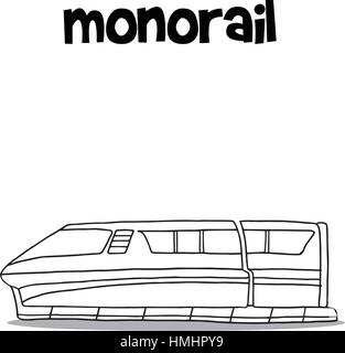 Tirer la main de transport monorail Illustration de Vecteur