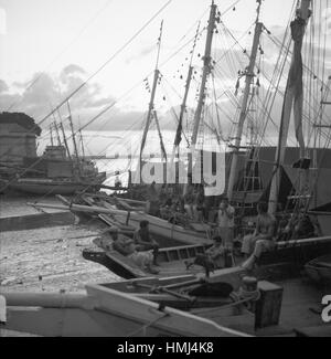 Hafenarbeiter am Hafen von Belém do Pará (Brésil), 1966. Docker au port de Belém do Pará (Brésil), 1966. Banque D'Images