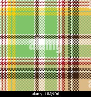 Plaid vert texture pixel couleur transparente tissu madras. Vector illustration. Illustration de Vecteur