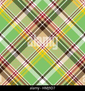 Plaid vert texture pixel couleur transparente tissu madras. Vector illustration. Illustration de Vecteur