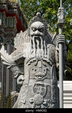 Gardien du Temple de Wat Pho temple, Bangkok, Thaïlande Banque D'Images