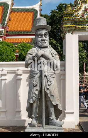 Gardien du Temple de Wat Pho temple, Bangkok, Thaïlande Banque D'Images