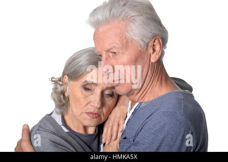 Pensive senior couple Banque D'Images