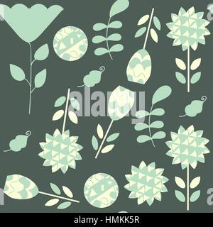 Motif fleuri sans coutures, vectoriel. Il se trouve dans le menu Swatch Illustration de Vecteur