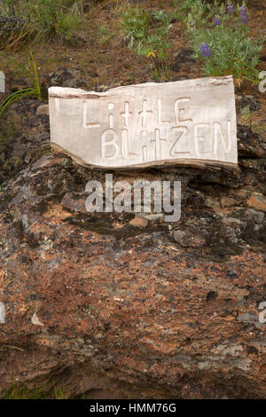 Sentier de la gorge peu Blitzen, donner signe und Blitzen Wild and Scenic River, Steens Mountain gestion coopérative et zone de protection, Steens Mountain Banque D'Images