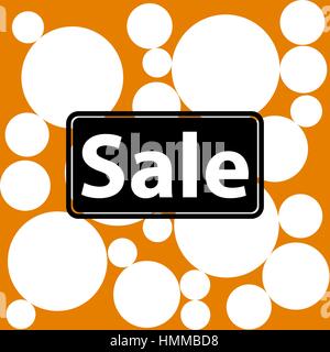 Vente tag rectangle noir, carré banner, Billboard. Automne automne design élégant. Fond orange avec des cercles. Vector illustration Illustration de Vecteur