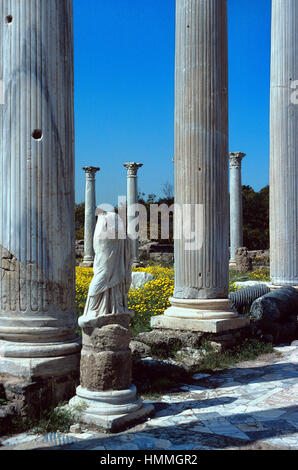 Les colonnes classiques dans le gymnase à Salamine, une ancienne ville grecque près de Famagouste, sur la côte est de Chypre du Nord Banque D'Images