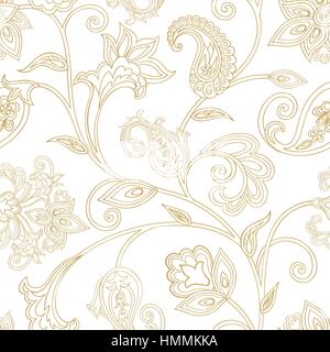 Motif floral. arrière-plan transparent arabesque oriental. Sol carrelé avec ornement fleurs wonderland fantastique en arabe style damassé. Illustration de Vecteur