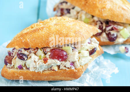 Sandwich à la salade de poulet avec du yaourt grec Banque D'Images