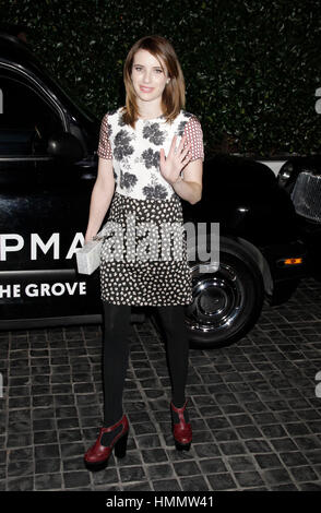 Emma Roberts arrive à la Soirée d'ouverture LA Topman Topshop le 13 février 2013 à West Hollywood, Californie. Photo par Francis Specker Banque D'Images