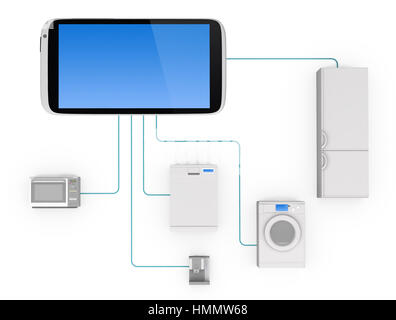 Internet des Objets - Appareils ménagers Concept smartphone connecté à Banque D'Images