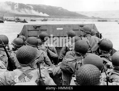 D-Day 6 JUIN 1944 Approches de débarquement nous l'une des plages. Photo : US Army Banque D'Images