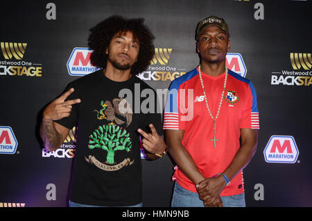 Los Angeles, Californie, USA. Feb 9, 2017. Los Rakas à Westwood un Grammy 2017 dans les coulisses de la journée du 1 à l'agrafage Center de Los Angeles, Californie le 9 février 2017. Banque D'Images