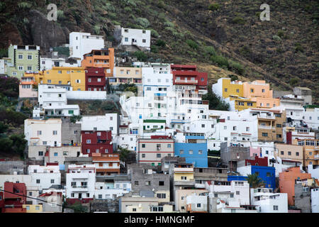 Vue générale de la petite ville de San Andres, Tenerife, Îles Canaries Banque D'Images