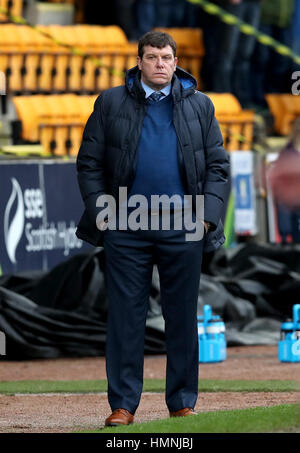 St Johnstone's manager Tommy Wright au cours de la Premiership match écossais Ladbrokes à McDiarmid Park, Perth. Banque D'Images