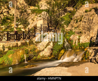 Situé à 3 km de Callosa d'en Sarrià, à seulement 15 km de Benidorm, l'Chutes d'Algar sont une des ressources touristiques de la Costa Blanca. Banque D'Images