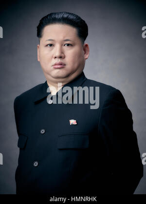 La Corée du Nord Kim Jong-Un sosie lors de sa visite à Hong Kong. Il est le premier ministre et plus connu Kim Jong-Un sosie dans le monde. Banque D'Images