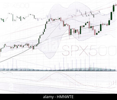 Stock Market trading et l'investissement des graphiques chandelier concept abstrait Banque D'Images