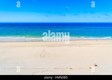 Vue de la plage de sable blanc de Kampen, l'île de Sylt, Allemagne Banque D'Images