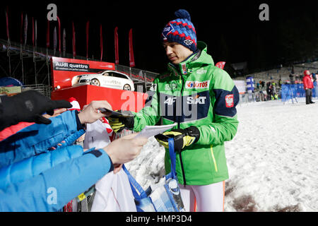 ZAKOPANE, Pologne - 24 janvier 2016 : FIS Coupe du monde de saut à ski à Zakopane o/p KAMIL STOCH Banque D'Images