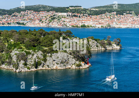 Ville de Sibenik, côte Adriatique, Croatie Banque D'Images